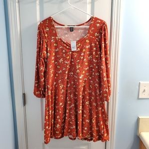Rue21 Orange Flower Print Dress